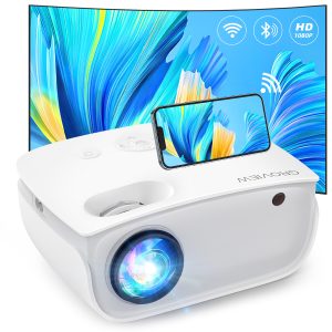 GROVIEW Mini WiFi Projector, 7500 Lumen Portable Movie Projector with 100" Screen, 1080P & 240" Display Supported, Home Theater Projector Compatible with TV Stick, Android, iPhone