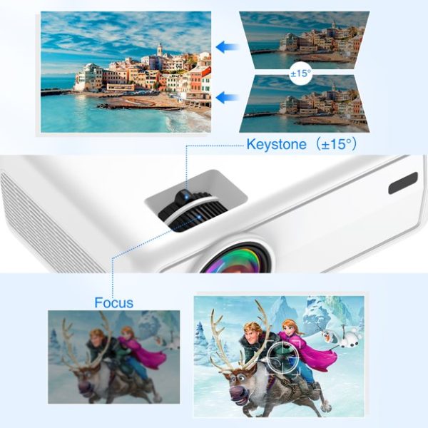 GROVIEW Mini Projector with Bluetooth, 1080P HD and 240" LCD Display Supported Portable Projector, Movie Projector with 100” Projector Screen, Compatible with Fire Stick, HDMI, VGA, USB - 图片 6