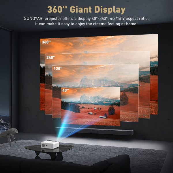 GROVIEW Projector, 2023 Upgraded Android TV 9.0 Mini Projector with Wifi and Bluetooth, 12000 Lux 1080P FHD Portable Outdoor Movie Projector, Smart Home Projector 4K Supported for Phone/PC - 图片 5