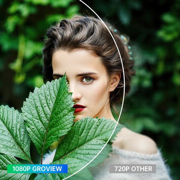 GROVIEW Projector, 15000lux 490ANSI Native 1080P WiFi Bluetooth Projector, 300'' Video Projector, Supports 4K & Zoom, 5G Sync, Compatible with HDMI USB/ AV/ Smartphone/ Pad - 图片 6