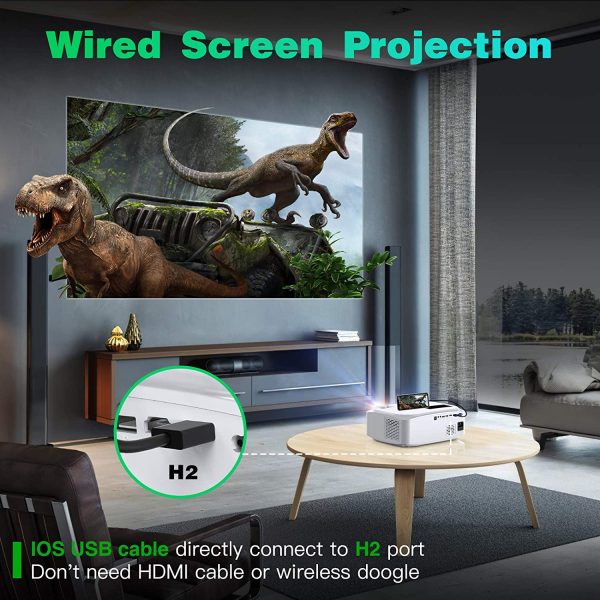WiFi Projector, GROVIEW Native 1080P HD Wireless Projector, Supports 5G WiFi - 图片 3