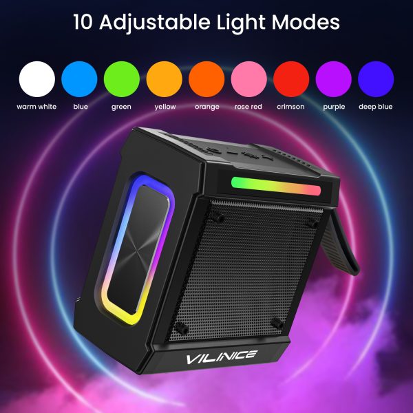 Portable Bluetooth Speaker, 24W IP66 Waterproof Wireless Bluetooth Speaker 3D Sound, 10 Colorful Modes, TF Card Support(Not Included) - 图片 6