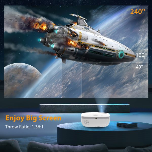GROVIEW Mini WiFi Projector, 7500 Lumen Portable Movie Projector with 100" Screen, 1080P & 240" Display Supported, Home Theater Projector Compatible with TV Stick, Android, iPhone - 图片 5