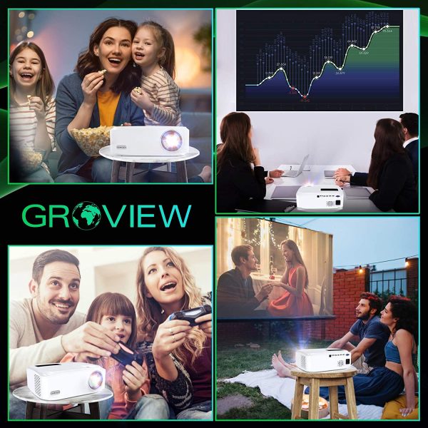 WiFi Projector, GROVIEW Native 1080P HD Wireless Projector, Supports 5G WiFi - 图片 5