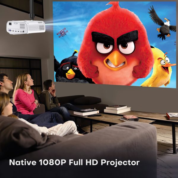 [Upgrade] Groview Mini Bluetooth Projector with 1080P Resolution - 8500 LUX Brightness, Portable Design with Bluetooth 5.1, 5-Watt Dual Stereo Speakers and 250 Inch Display Support for Home Theater, White - 图片 3