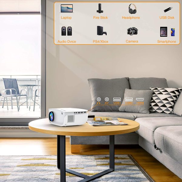 GROVIEW Mini WiFi Projector, 7500 Lumen Portable Movie Projector with 100" Screen, 1080P & 240" Display Supported, Home Theater Projector Compatible with TV Stick, Android, iPhone - 图片 6