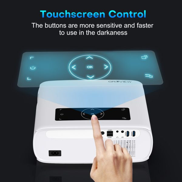 GROVIEW Projector, 15000lux 490ANSI Native 1080P WiFi Bluetooth Projector, 300'' Video Projector, Supports 4K & Zoom, 5G Sync, Compatible with HDMI USB/AV/Smartphone/Pad/Laptop/DVD/TV Stick/ PS5 - 图片 3