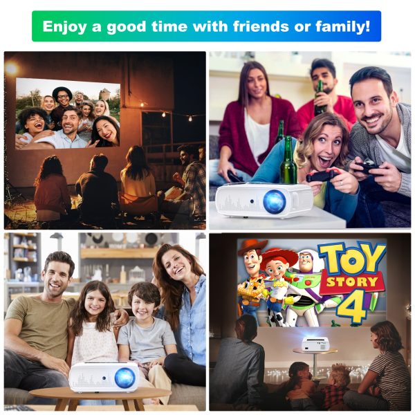 GROVIEW Projector, 15000lux 490ANSI Native 1080P WiFi Bluetooth Projector, 300'' Video Projector, Supports 4K & Zoom, 5G Sync, Compatible with HDMI USB/ AV/ Smartphone/ Pad - 图片 2
