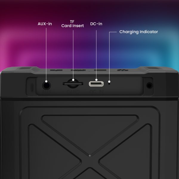 Portable Bluetooth Speaker, 24W IP66 Waterproof Wireless Bluetooth Speaker 3D Sound, 10 Colorful Modes, TF Card Support(Not Included) - 图片 3