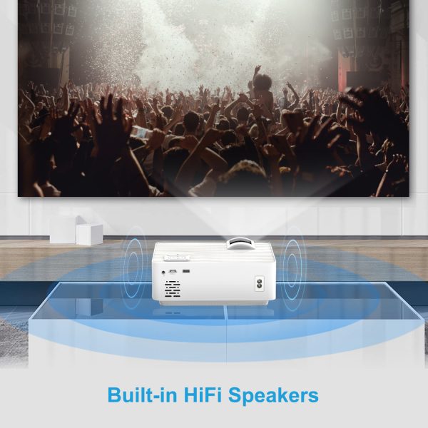 Groview Projector, 1080P Bluetooth Mini Projector with 100” Projector Screen, 9500 LUX Portable Outdoor Movie Projector for Phone, Compatible with VGA/HDMI/USB - 图片 3