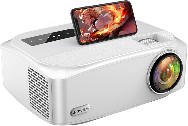 プロジェクター GROVIEW 8000lm 5GWiFi スマホ直接接続 リアル1080PフルHD 4K対応 内蔵スピーカー ズーム機能 ビジネス適用 ホームシアター HDMI/USB/SD/AV/VGA