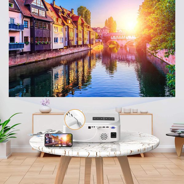 プロジェクター GROVIEW 8000lm 5GWiFi スマホ直接接続 リアル1080PフルHD 4K対応 内蔵スピーカー ズーム機能 ビジネス適用 ホームシアター HDMI/USB/SD/AV/VGA - 图片 3