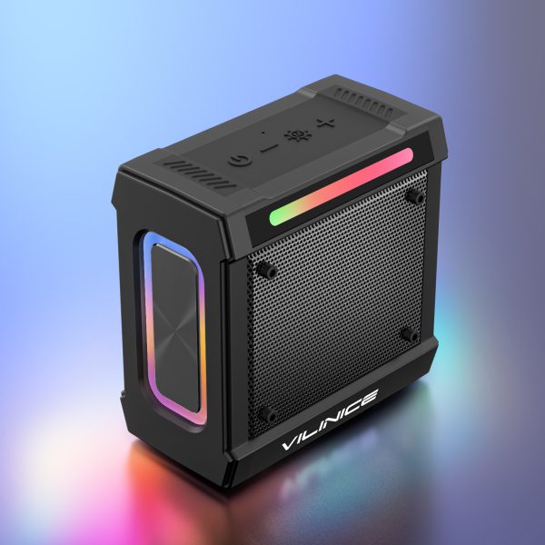 Portable Bluetooth Speaker, 24W IP66 Waterproof Wireless Bluetooth Speaker 3D Sound, 10 Colorful Modes, TF Card Support(Not Included)